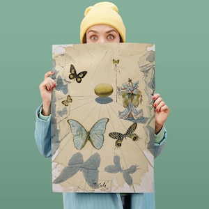 Salvador Dali Butterfly Exhibition Painting Art, Venus Butterfly by Salvador Dali Canvas Wall Art , Butterfly Surrealism Butterfly Art Print