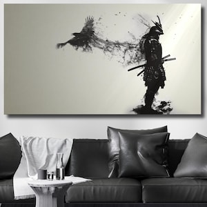 Samurai Canvas Painting,Samurai Poster,Samurai Man Canvas Print , Japanese Gift,Chinese Style,Wall Decor,Home Decor,Office Decor,Japan art