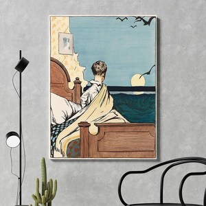 Boy and Moon by Hopper Leinwand,Edward Hopper Kunstreproduktion,Klassische Kunst,Edward Hopper Poster,fertig zum Aufhängen,Hopper Portraits of America