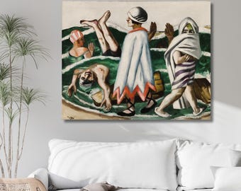 Max Beckmann Lido 1924 Expressionist Canvas Print, Vintage German Art Poster (Download)