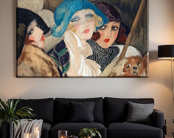 Gerda Wegener Art Nouveau Print: Three Women with Umbrella