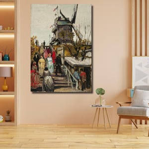 Vincent Van Gogh Painting Le Moulin de Blute-Fin ポスター、プリント、ウォールアート、キャンバス、装飾プリント、ウォールアート、ホームデコレーションアート、ゴッホポスター