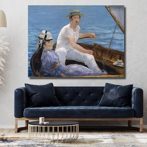 Édouard Manet Boating 1874 Fine Art Print, Famous Painting Reproduction Poster, Classic Home Decor Wall Art, Canvas Wall Art