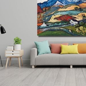 Van Gogh Leinwand Extra große Wandkunst Vincent Van Gogh Les Alpilles Reproduktion Leinwand Post-Impressionist Print Berglandschaft Wandkunst