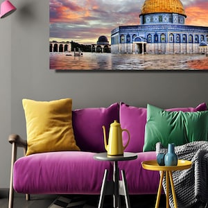 Masjid al Aqsa Canvas,Jerusalem Canvas Art,Masjid Al Aqsa Wall Art,Masjid Aqsa Poster,Ready to Hang,Jerusalem Art,Jerusalem Painting Art