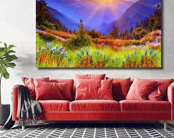 Mountain Sunrise Canvas Art: Ready to Hang Framed Print