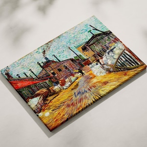 Vincent Van Gogh The Factory At Asnieres (1887) Oil Painting on Canvas,Van Gogh Canvas,Vintage Wall Art,Van Gogh Artworks, Van Gogh Wall Art