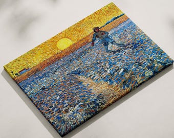 Van Gogh Canvas Art: Farmer Sowing, Peasant Painting Home Decor