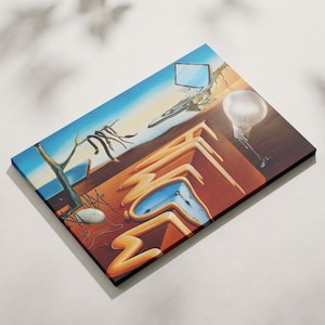 Surrealistische Kunst im Stil von Salvador Dali Leinwand Wandkunst Wohnzimmer Dekor, extra große Wandkunst, Dali Schmelzuhr Stil Leinwand Druck Poster