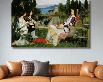 St Cecilia Waterhouse Canvas Print, Pre-Raphaelite Wall Art, Vintage Painting