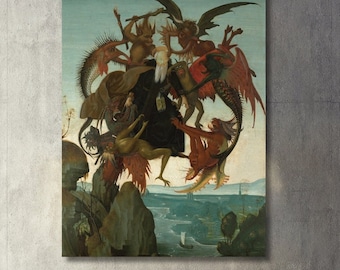 Michelangelo's Torment of Saint Anthony Canvas Print Wall Art
