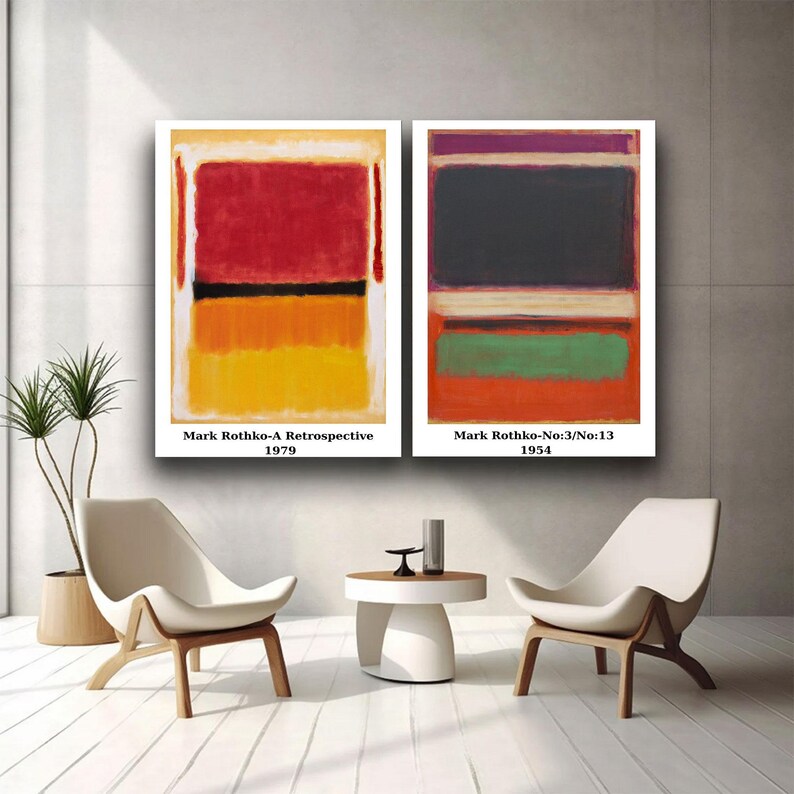 Mark Rothko Reproduction Mark Rothko Reproduction Print Set: Abstract Modern Canvas Wall Art - Etsy