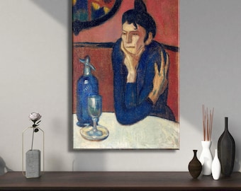 パブロ・ピカソ - グラスとスーズのボトル（1912年） - 17インチ×22