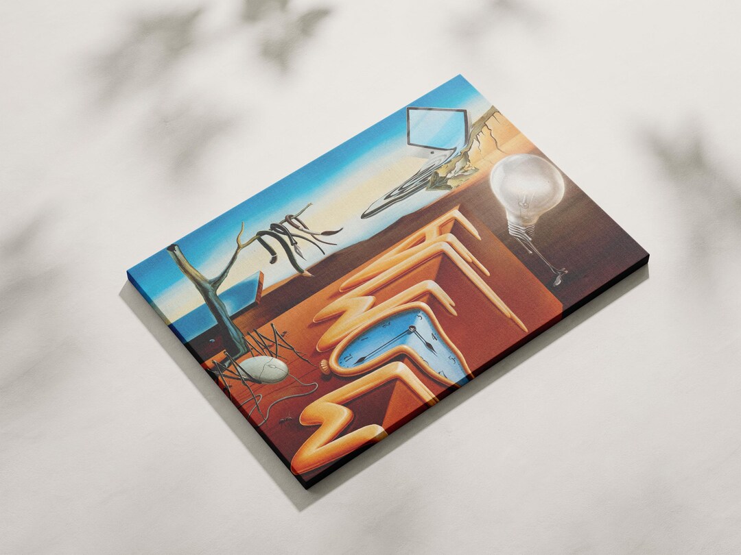 Salvador Dali Style Canvas Print: Surrealist Melting Clock Wall Art - Etsy