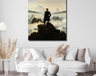 Wanderer Above the Sea of Fog Canvas Print: Caspar David Friedrich Art