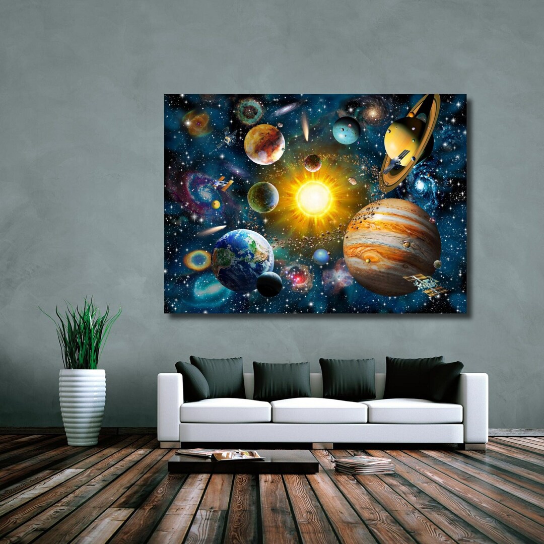 SOLAR SYSTEM on Canvas Wall Art Print Poster | Space Science Print ...