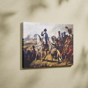 Emile Jean Horace Vernet,The Battle Of Wagram,art prints,Vintage art,canvas wall art,Horace Vernet Poster : Napoleon at the Battle of Wagram