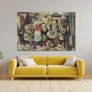 Max Beckmann Vintage Canvas Print 2000 | Family Picture 1920 | Expressionism Wall Art Poster | Home Decor & Art Print
