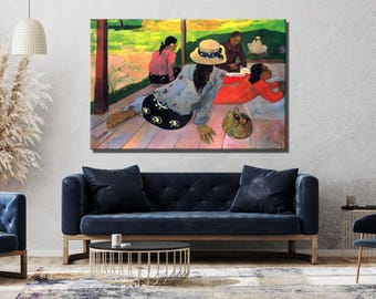 Paul Gauguin's 'The Siesta' Canvas Art Print: Vintage Wall Decor, Ready to Hang