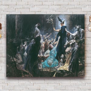 Adolf Hirémy-Hirschl - Souls on the Banks of the Acheron Canvas Art, Symbolism Art, Reproduction Canvas Print,Mythology Art, Famous Painting