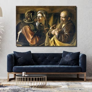 Caravaggio, The Denial of Saint Peter, 1610| Art Print| Canvas Print| Fine Art Poster| Art Reproduction| Archival Giclee| Housewarming Gift