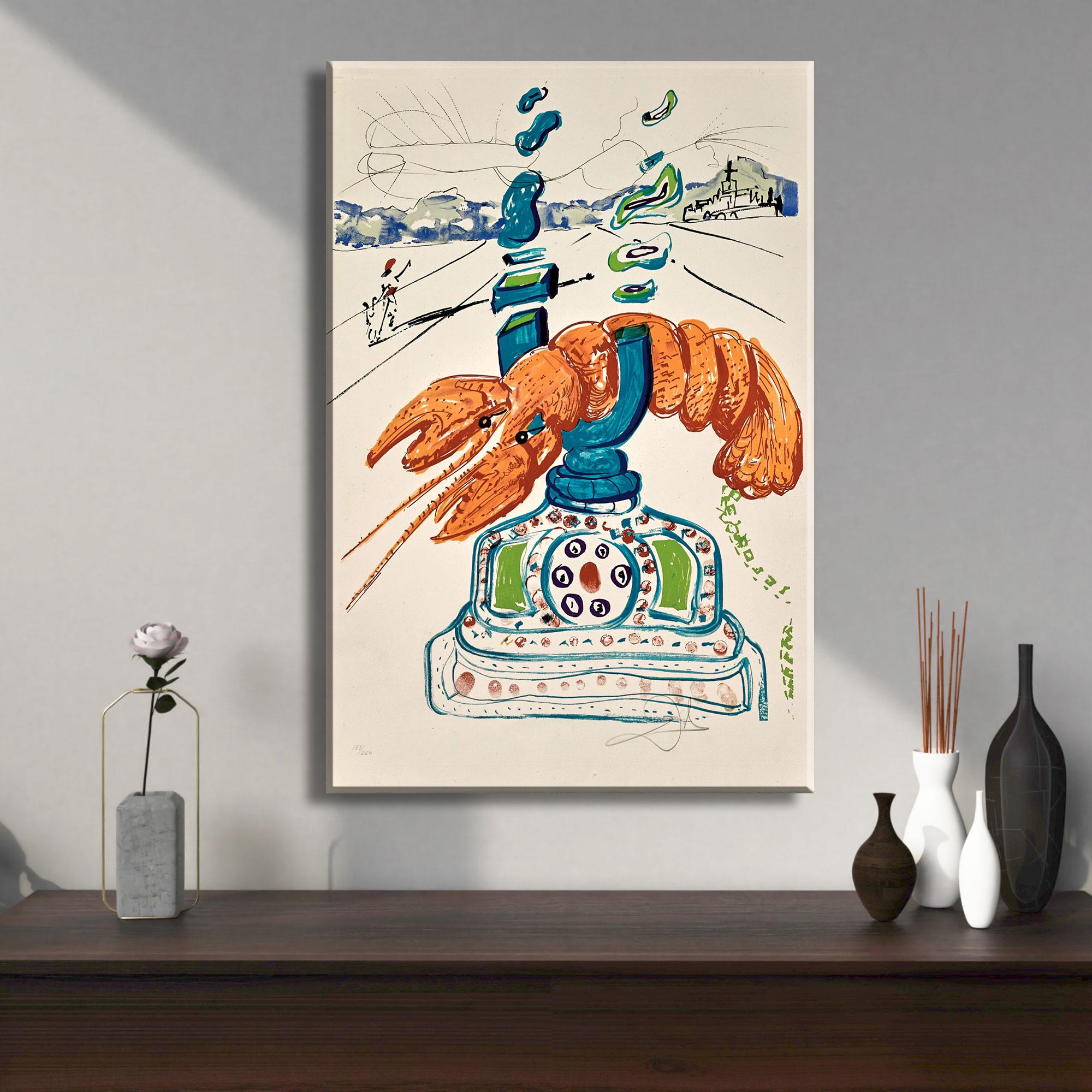 Salvador Dali Lobster Telephone Canvas Art Print: Surrealist Salvador Dali Lobster Telephone Canvas Art Print: Surrealist