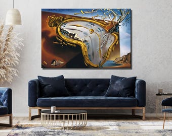 Salvador Dali Soft Watch Canvas Print, Surrealist Home Decor