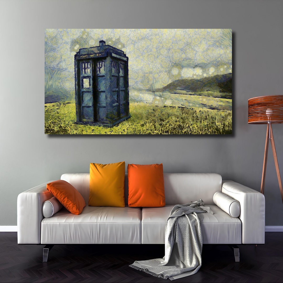 Doctor Who TARDIS Canvas Wall Art / Poster - Van Gogh Painting Wall Art ...
