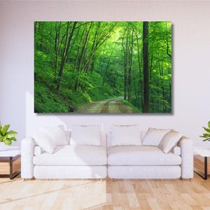 Green Forest Canvas Art, Forest Print, Landscape Path, Forest Wall Art, Nature Art, Landscape Canvas,Canvas Home Decor, Lush Forest,Tree Art