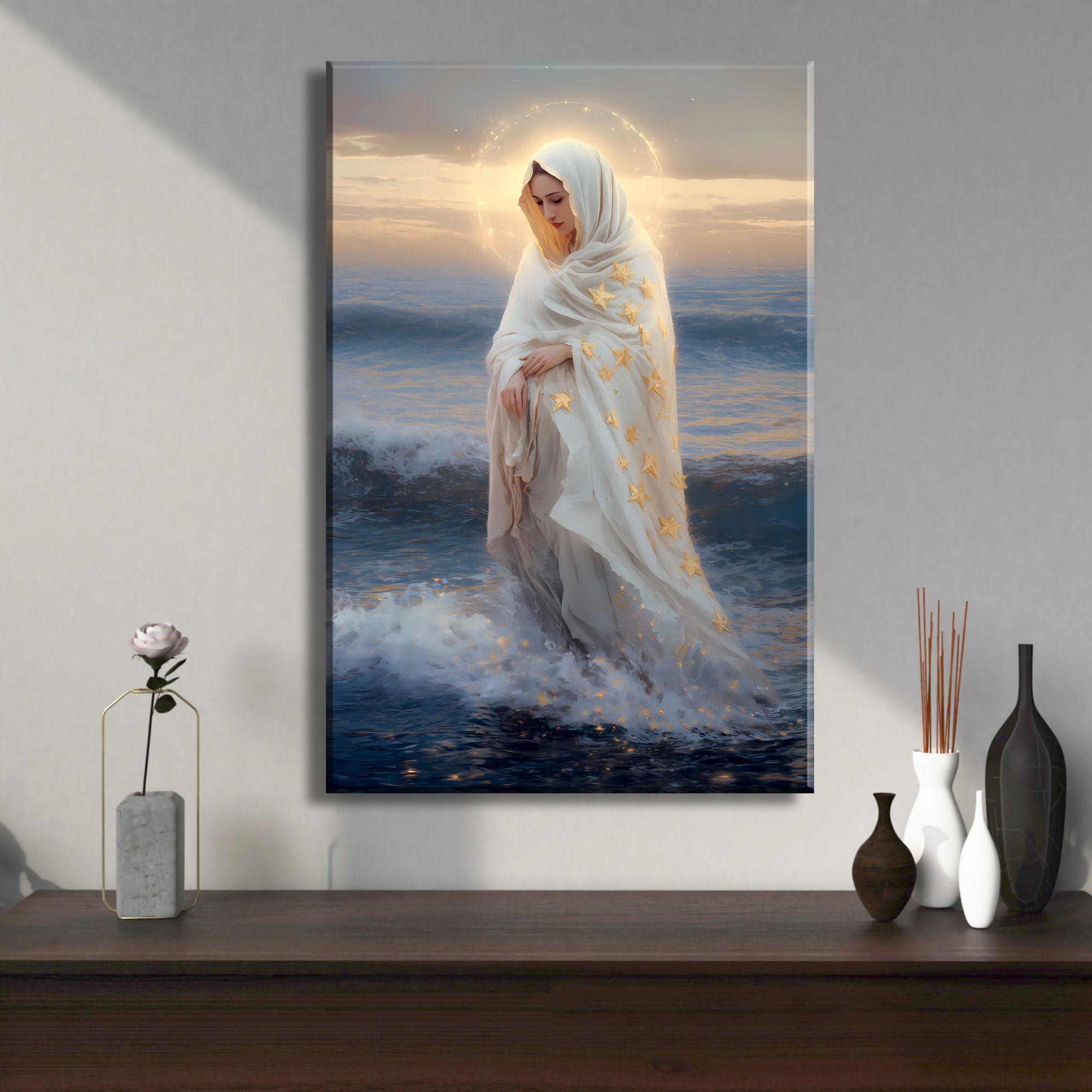 古塔つみ ミニキャンバスアート キャンバスプリント 4 海の星、聖母マリアのマットキャンバスプリント：宗教アート、複数の