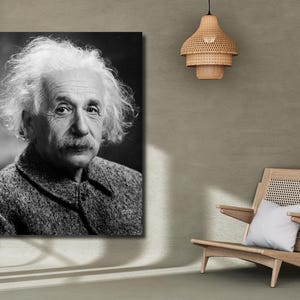 Albert Einstein Canvas Print: Theoretical Physicist Portrait, Home Decor
