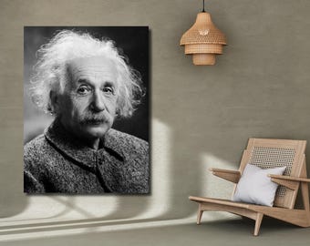 Albert Einstein Canvas Print: Theoretical Physicist Portrait, Home Decor
