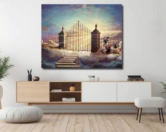 Banksy Pearly Gates Canvas Art: Street Art Wall Decor