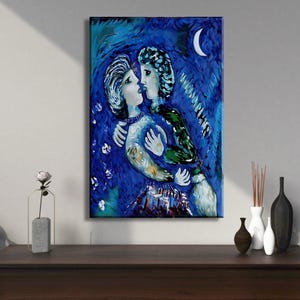 Marc CHAGALL Leinwanddruck Kunst, Ausstellungsplakat, Surrealismus, Wandkunst, Leinwand, Poster, Marc Chagall Leinwand Wandkunst, Marc CHAGALL Leinwand Wandkunst