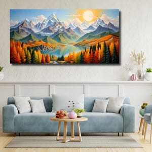 Wood Wall Art Mountain Canvas Wall Art Living Room Decor, Extra Large Wall Art, Abstract Mountain Wall Art, Wood Texture Canvas Print