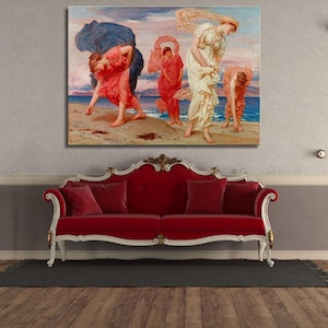 Frederic Leighton Canvas Print: Greek Girls by the Sea, Wall Art