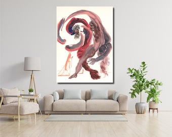 Canvasprint Salvador Dali: Dante's goddelijke komedie - surrealistische kunst, klaar om op te hangen