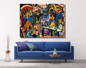 Max Beckmann Hölle der Vögel Canvas Print, Expressionist Wall Art Museum Painting Decor