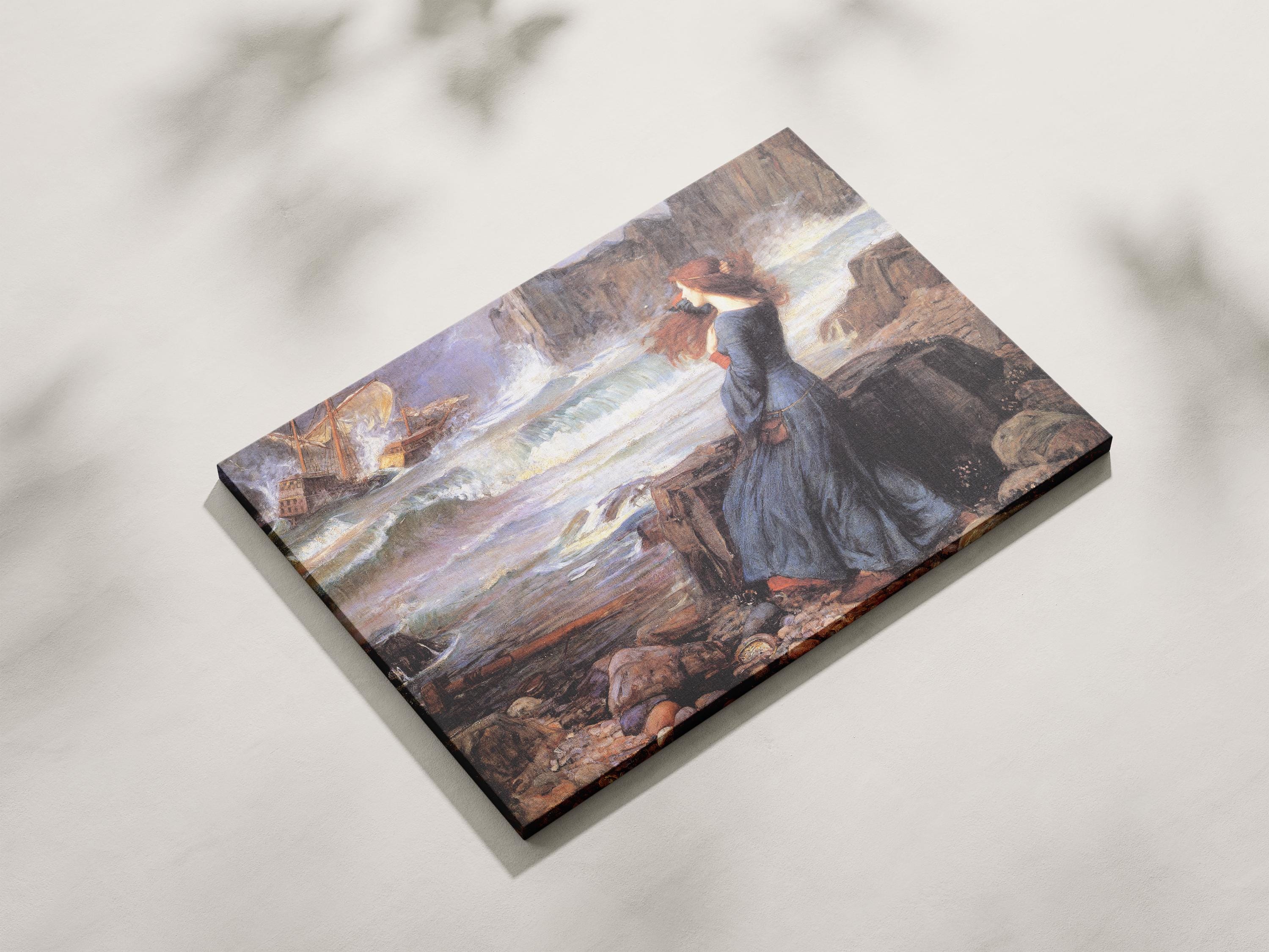 John William Waterhouse Canvas Wall Art: Miranda (The Tempest). Fine Art Print/Poster, Home Decor Art, Housewarming Gift, Christmas Gift