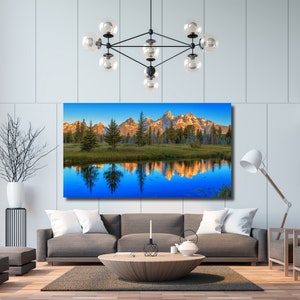 Grand Teton National Park Leinwand Wand Kunst Design / POSTER oder CANVAS BEREIT zum Aufhängen / Poster Print Decor für Haus & Büro Dekoration Kunst