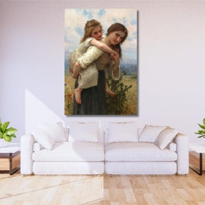 William-Adolphe Bouguereau, Not Too Much To Carry, Canvas wall Art,  home decor, women and children, William-Adolphe art, ready to hang