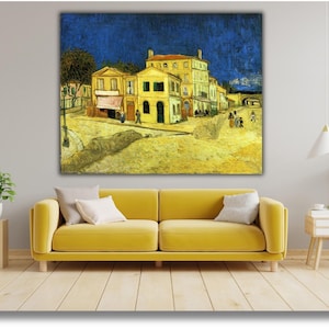 Vincent van Gogh Painting - The Yellow House 1888 Museum Quality Painting Reproduction, Home Decor Art, Canvas Wall Art,Christmas Gift Print