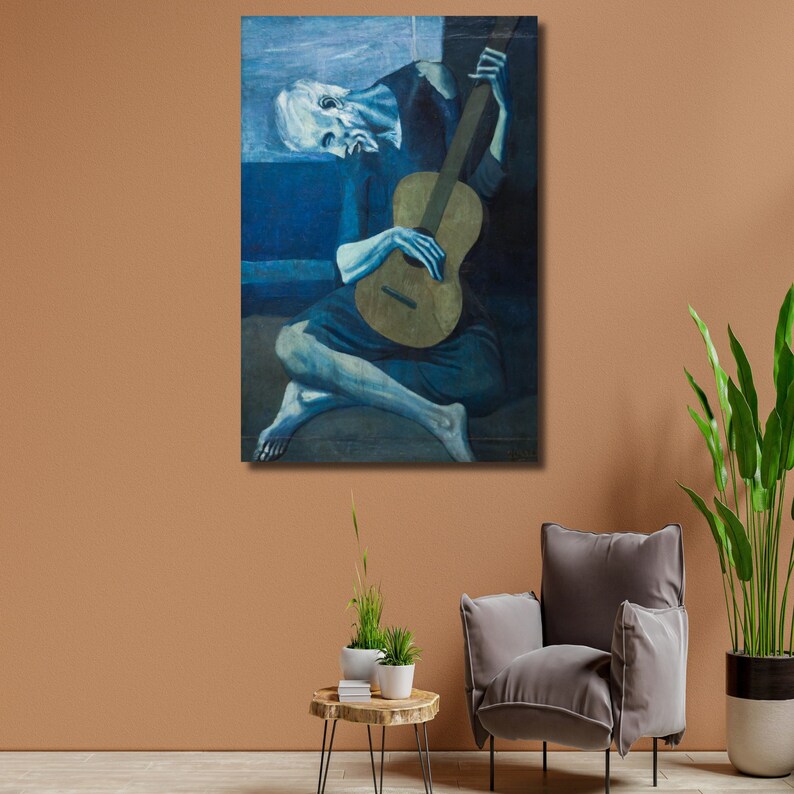The Old Guitarist Pablo Picasso Canvas Eco Lather Reproduction Print ...