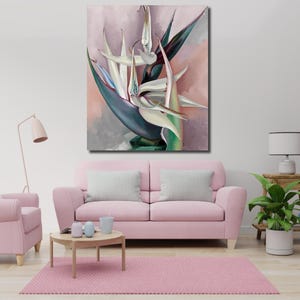 Georgia O&#39;Keeffe White Bird of Paradise Canvas Print: Modernist Flower Art