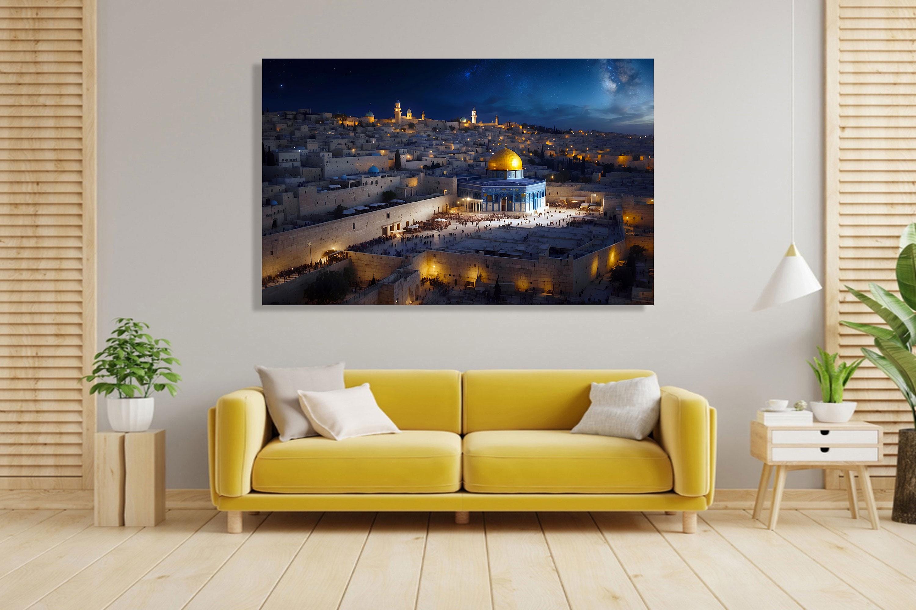 Al-Aqsa Mosque Canvas Wall Art Allah Art Al-Aqsa Mosque Decor,Eid Gifts religious gifts Al-Aqsa, Muslim Home Gifts Ramadan Islam Decorations