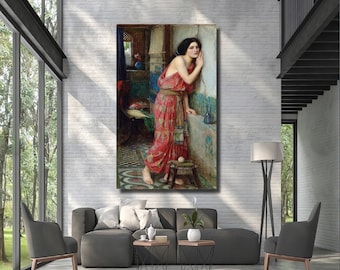 John William Waterhouse: Thisbe (The Listener) Canvas Wall Art,  Home Wall Decor, Poster Gift, Print Gift, Artwork Painting, Reproduction