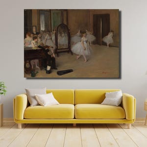Edgar Degas Ballet Rehearsal Canvas,Impressionist Ballerina Portrait Painting,Dance Print Art,Ready To Hang,Dance Art Print,Modern Art Print