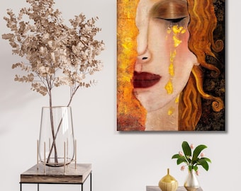 Gustav Klimt Golden Tears Canvas Print: Giclee Gallery Wrapped Wall Art