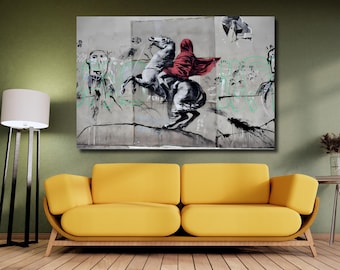 Banksy, graffiti su tela con cavalli: arredamento moderno per la casa