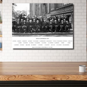 Solvay Conference World&#39;s Most Notable Physicists,Solvay Conference 1927 Canvas, Science Print Painting,Ready To Hang,Vintage Physics Poster